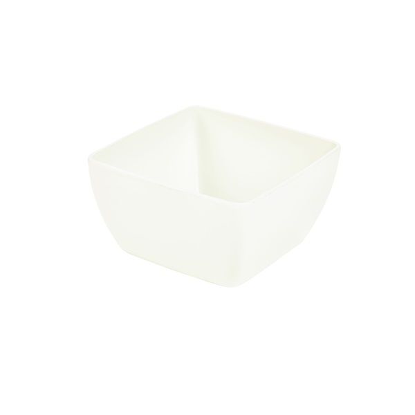 Picture of White Melamine Curved Square Bowl 15cm