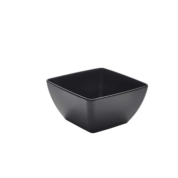 Picture of Black Melamine Curved Square Bowl 19cm
