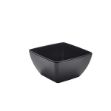 Picture of Black Melamine Curved Square Bowl 19cm