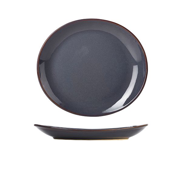 Picture of Terra StoneW Rustic Blue Oval Plate 25x22cm