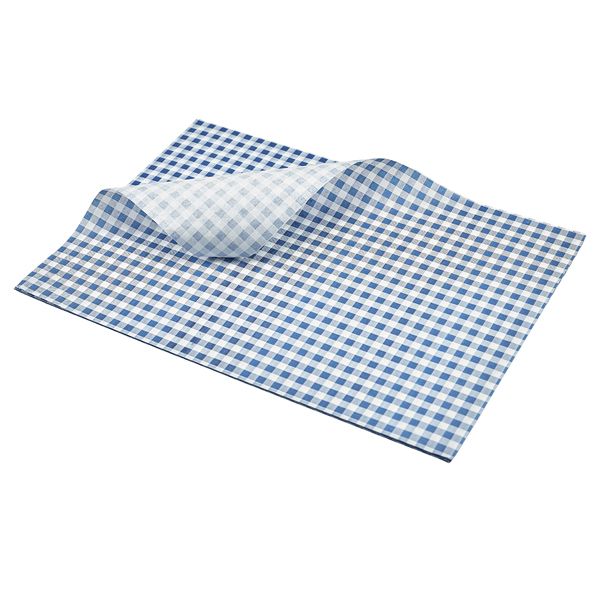 Picture of Greaseproof Paper Blue Gingham Print 35x 25cm