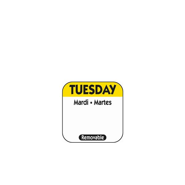 Picture of 25mm Tuesday Removable Day Labels (1000) discontinued