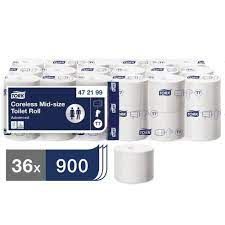 Picture of  Tork Coreless Toilet Roll White T7, 36 rolls per case x 900 sheets, Advanced, Mid-Size, 2-Ply, DISCONTINUED LINE