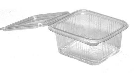 Picture of 375cc Square Hinged Pet Hinged Salad Container ( 500 )