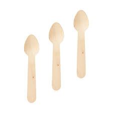 Picture of Wooden Biodegrad  Dessert Spoon 1000  FF262-E