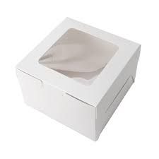 Picture of White Cake Box With Window 20x20x11cm 140pk