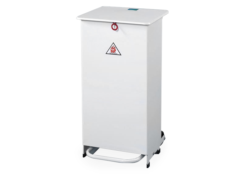 Picture of White Medium 50L Fire Retardant Pedal Bin