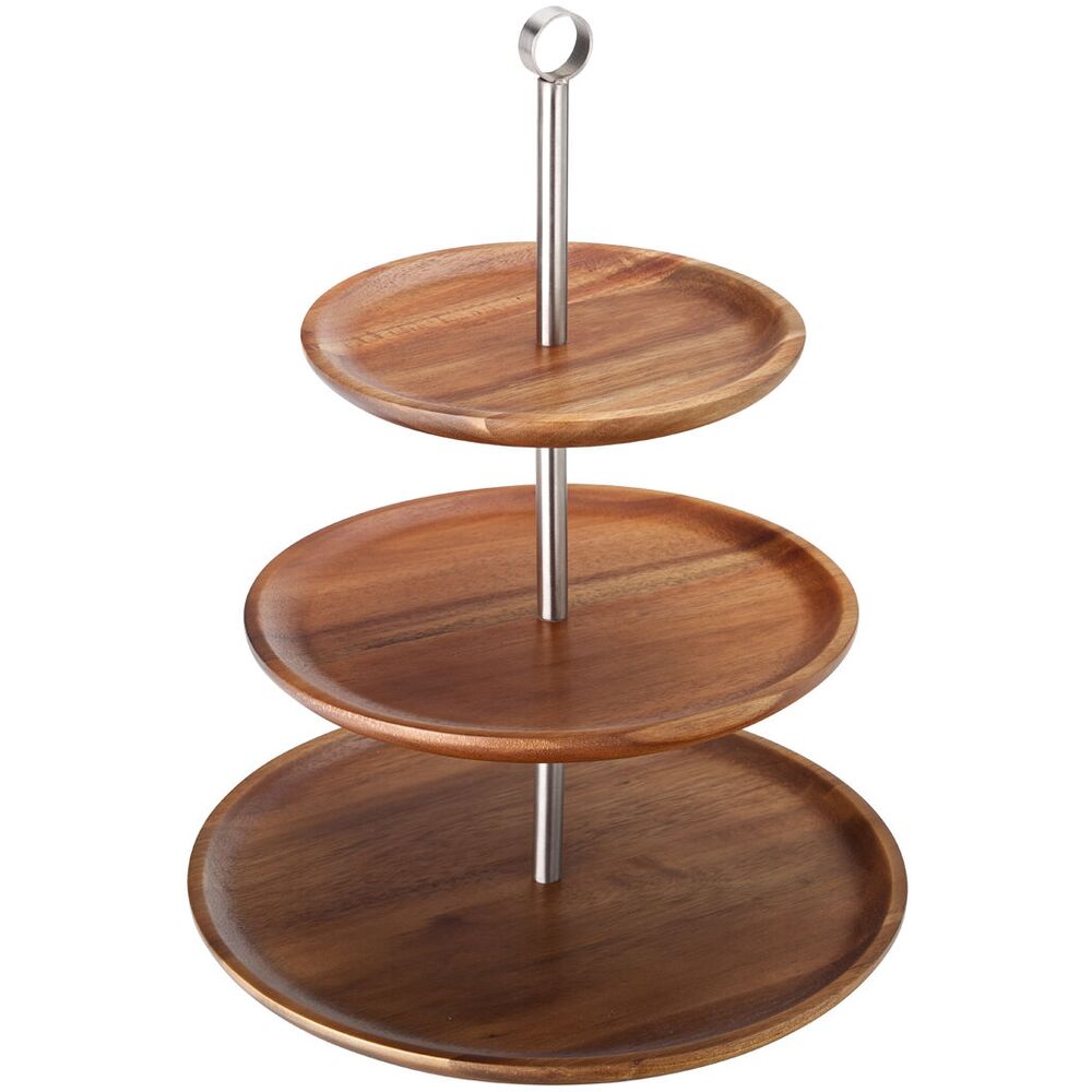 Picture of 3 Tiered Acacia Sharing Platter 12, 9.75, 8.25"