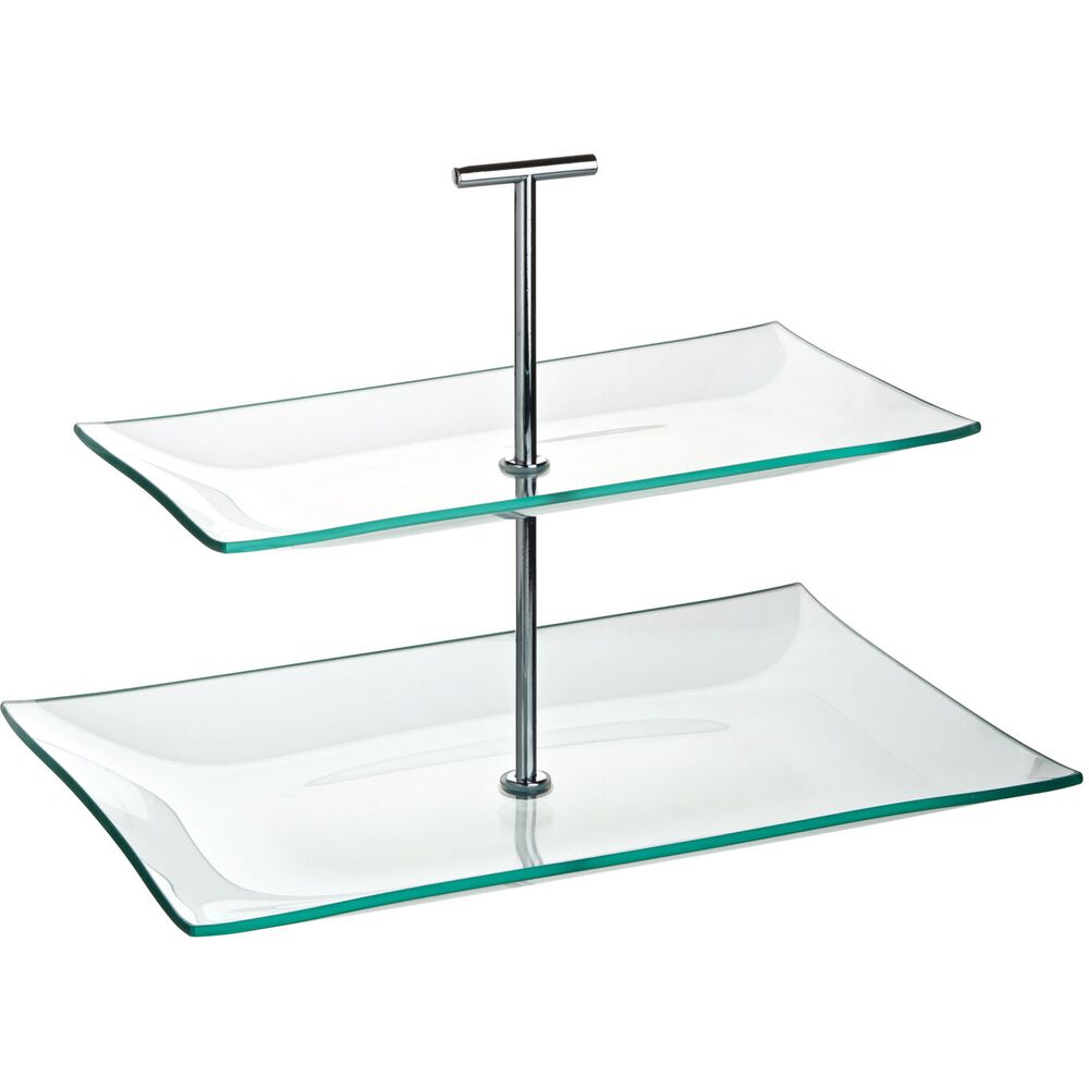 Picture of Aura 2 Tiered Rectangular Glass Plate 11.75 x 8"