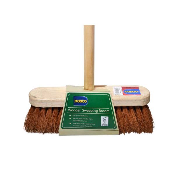 Picture of 11" Wooden Handled Sweeping Brush, complete with head and handle.