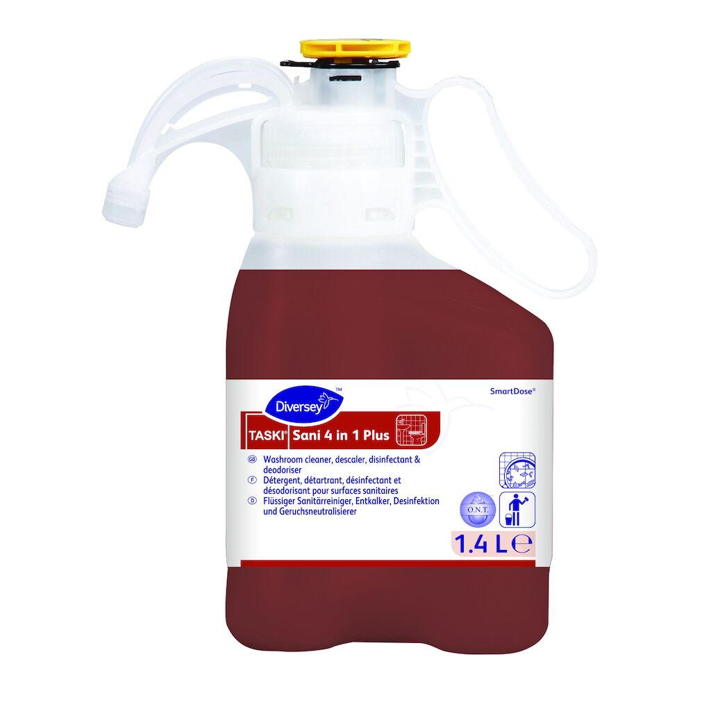 Picture of TASKI Sani 4 in 1 Plus 1x1.4L - Washroom cleaner, descaler, disinfectant and deodoriser in SmartDose®