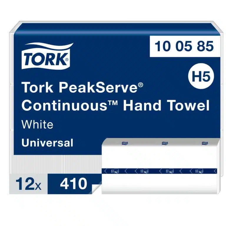 Picture of Tork PeakServe Continuous Paper Hand Towels White H5,Large pack of 4,920 sheets.