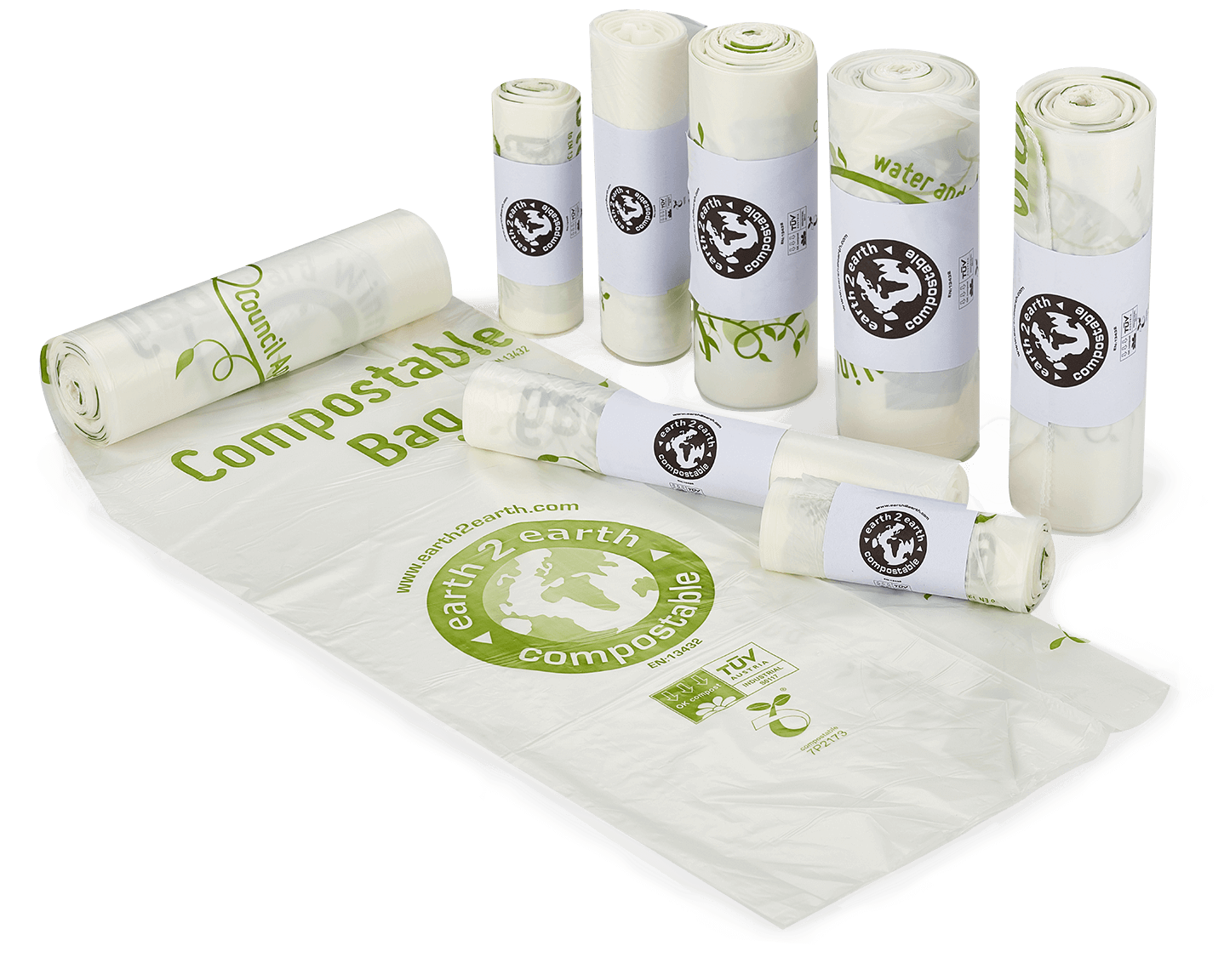 Picture of earth2earth Compostable bin liners/Medium Size for 45Litre bins 100pk.