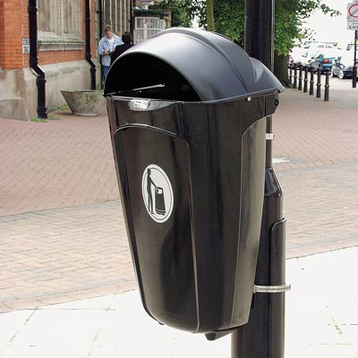 Picture of Hooded Super Trimline 50L Litter Bin  Black