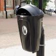 Picture of Hooded Super Trimline 50L Litter Bin  Black