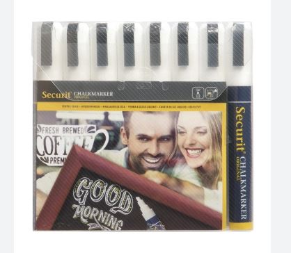 Picture of Securit 6mm Liquid Chalk Pens White 8pk