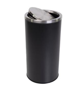 Picture of 38L Swing bin Brushed Stainless Steel with black base