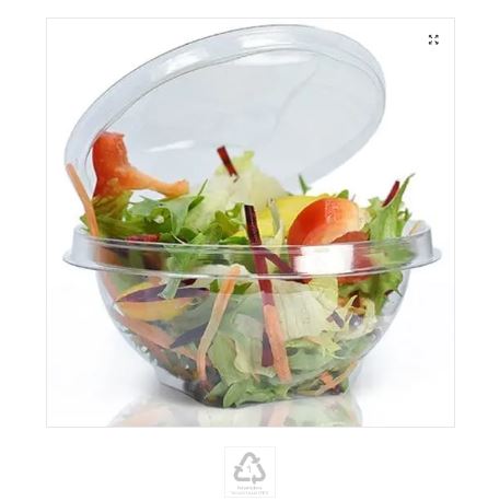 Picture of TOMER 1000cc Flat Lid Hinged Salad Bowl (270) 35oz  - Clearance item