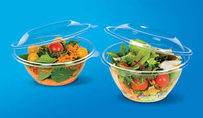 Picture of TOMER 1000cc Flat Lid Hinged Salad Bowl (270) 35oz  - Clearance item