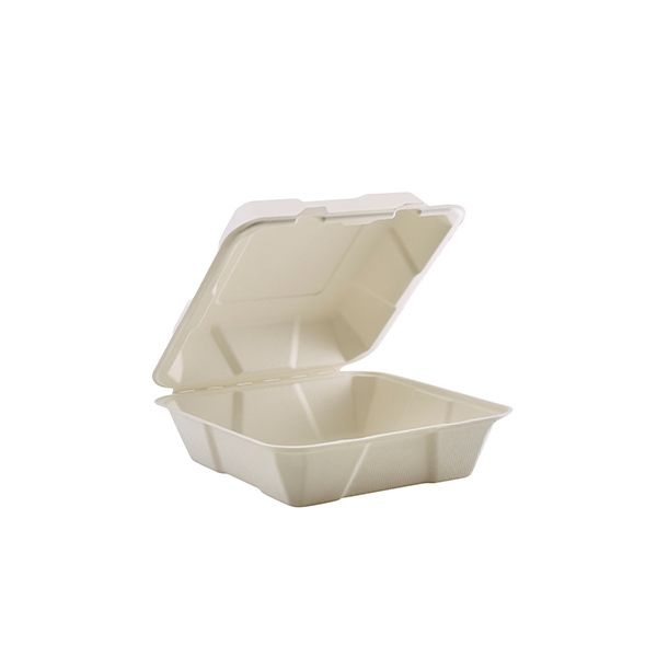 Picture of Compostable Hinged Food Container 20.5cm/8X8" (200)