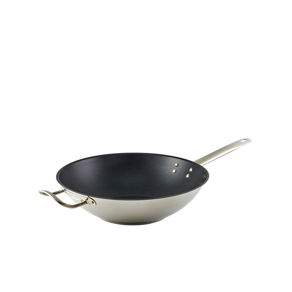 Picture of GenWare Non Stick Teflon Stainless Steel Wok 30cm 30 x 8cm (Dia x H)