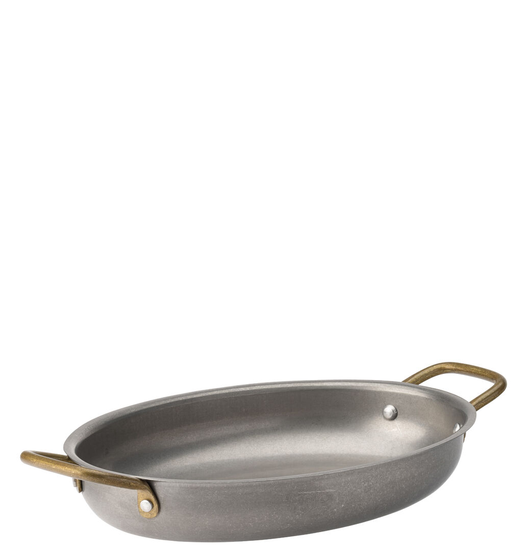 Picture of Vintage Brass Hanlded Oval Dish 24.5 x 17.5cm