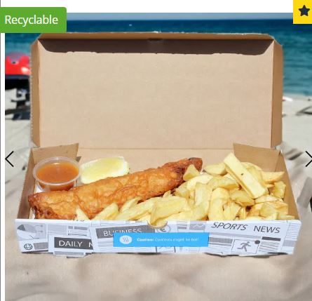 Picture of Large Fish & Chip Biodegradable Corrugated Box 100pk -  310x150x50mm