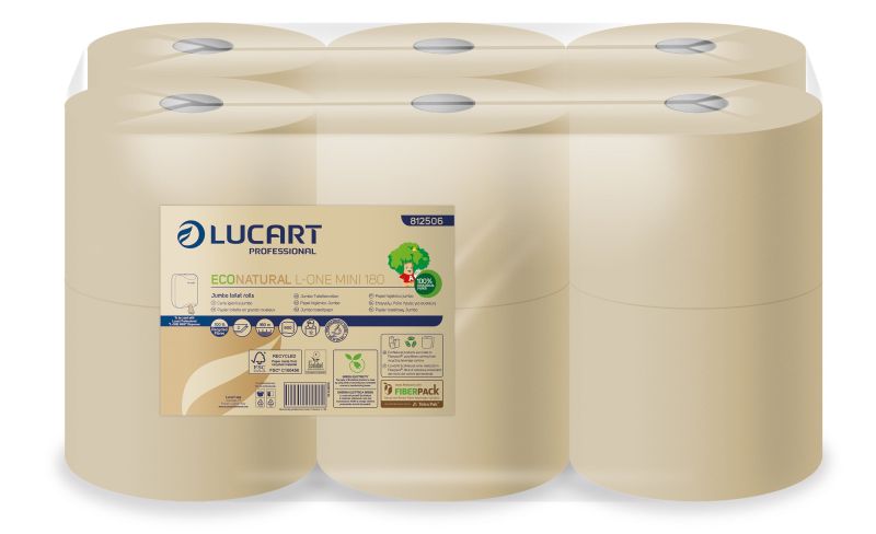 Picture of Lucart Eco Natural L-one Mini 180 Toilet Roll