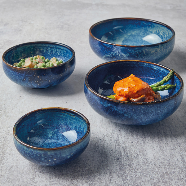 Picture of Terra Porcelain Aqua Blue Belly Bowl 14.5cm 14.5 x 6cm (Dia x H) - 60cl/20oz