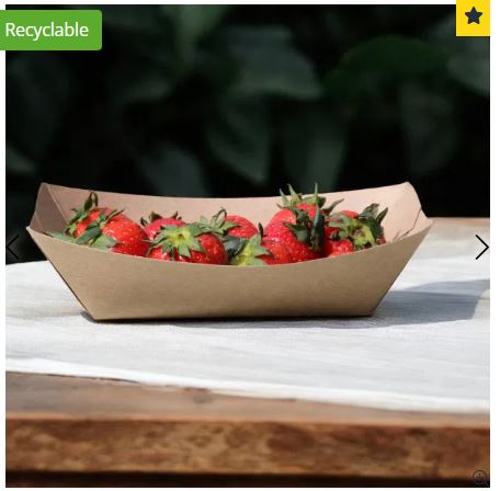 Picture of 1lb Small Kraft Open Food / Chip Tray 1000