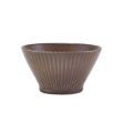 Picture of Terra Porcelain Black Fluted Conical Bowl 13cm 12.8 x 7.3cm (Dia x H) - 44cl/15.5oz
