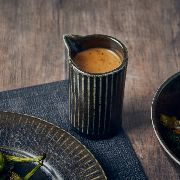 Picture of Terra Porcelain Black Fluted Jug 10cl/3.5oz