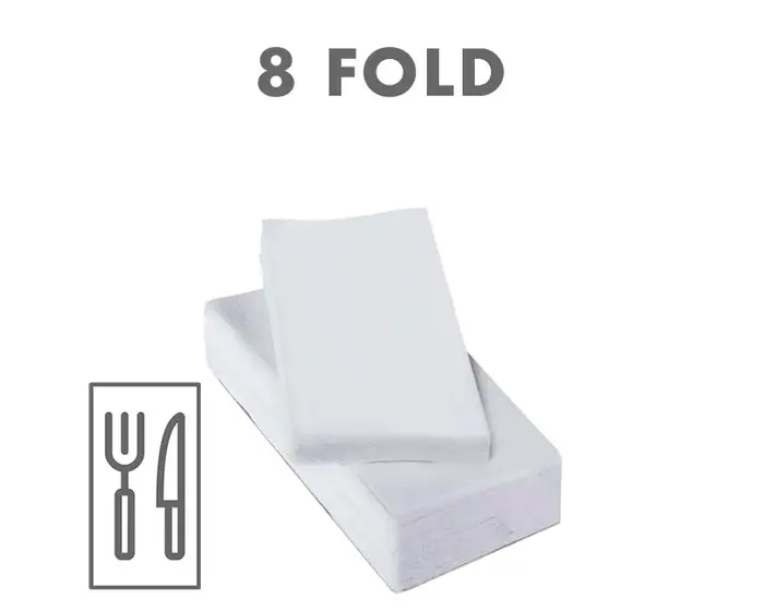Picture of Professional Catering White Lunch Napkin 2ply 1/8 fold 33x33cm, 2,000pk