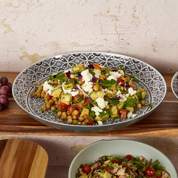 Picture of Grey Marrakesh Melamine Bowl 42.5 x 8cm