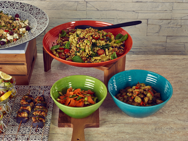 Picture of Light Blue Glazed Melamine Casablanca Bowl 24.5 x 10cm 245 x 100mm (Dia x H) 2.6L