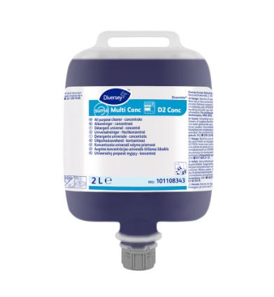 Picture of  101108343 Suma Multi conc D2 conc 2L - Highly concentrated multi purpose cleaner degreaser for kitchens in fully recyclable pouch