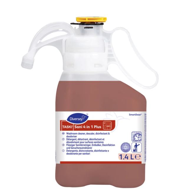 Picture of TASKI Sani 4 in 1 Plus 1x1.4L - Washroom cleaner, descaler, disinfectant and deodoriser in SmartDose®