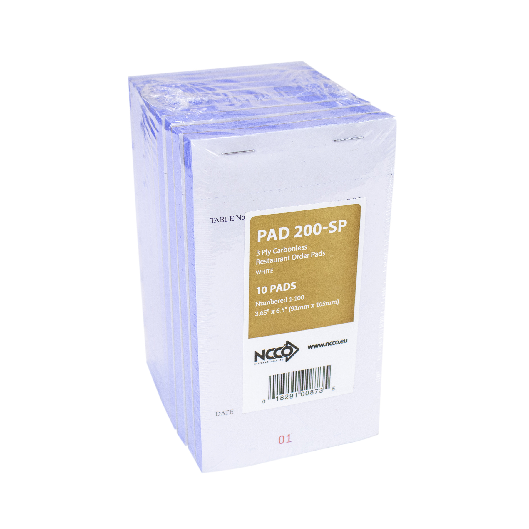 Picture of Three-Part Carbonless White Order Pad, 100 per case