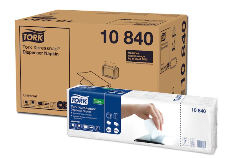 Picture of Tork Xpressnap® White Dispenser Napkin (9000)