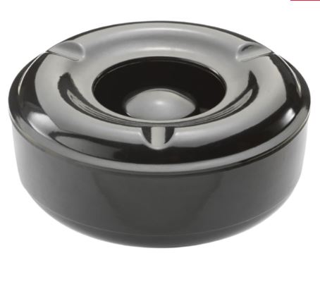 Picture of Beaumont Windproof Ashtray Single Black Melamine 14.6cm