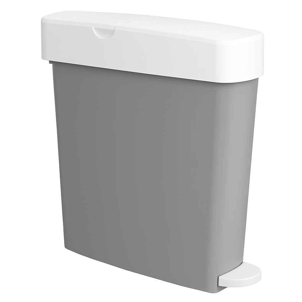 Picture of Kleenwave Sanitary Bin 21ltr Grey/White Slimline (1)