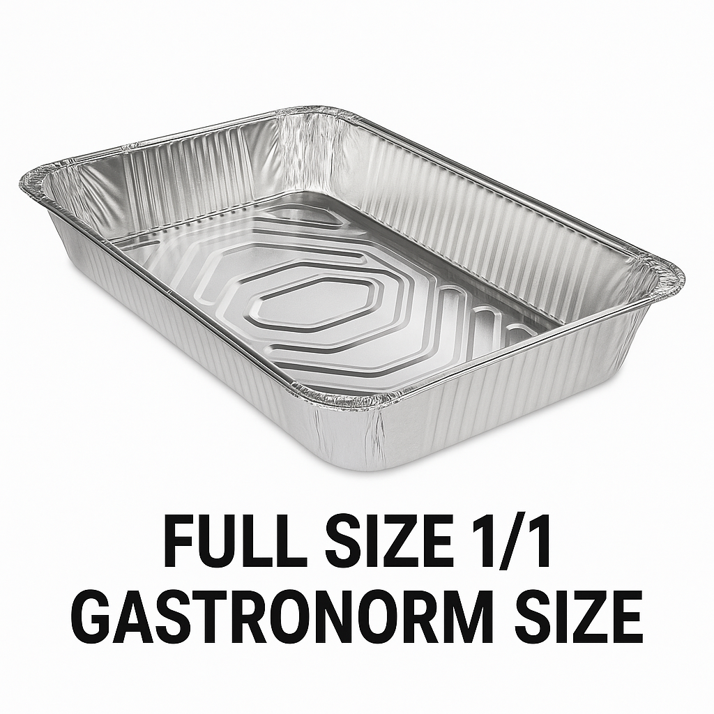 Picture of Large 1/1 Gastro Foil Container Medium Depth 525x330x55, 50pk