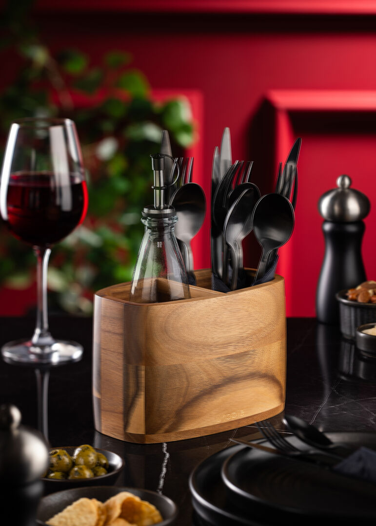 Picture of Acacia 2 Compartment Table Caddy (1)