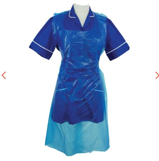 Picture of Shield Blue Aprons on a Roll Light Duty 8 micron 1000/case