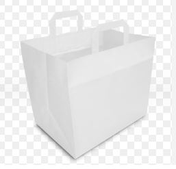 Picture of White Wide Carrier Bag 25x32x21x25