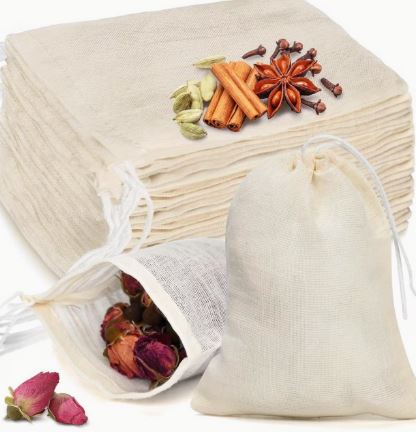 Picture of Muslin bags for lemons teas or spices 50 pack