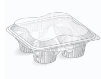 Picture of 4 Cupcake Clear Holder 188x188x70mm 240