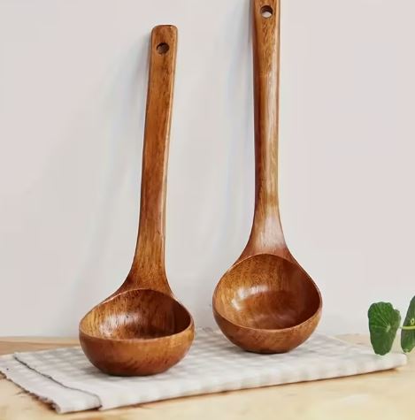 Picture of Large Wooden Spoon 28cm 2pk