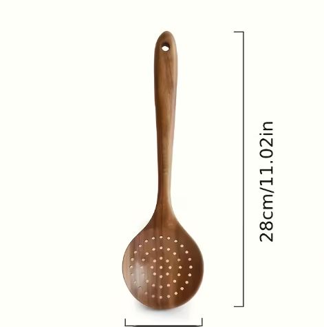 Picture of Acacia Wood Slotted Spoon Brown 28cm 1pk