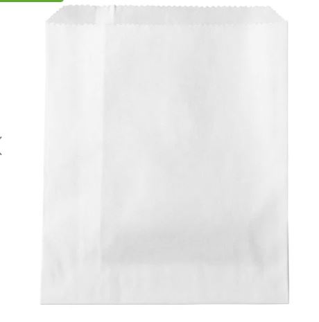 Picture of 1/2 lb Greaseproof White Chip Bags 5x5" (1000